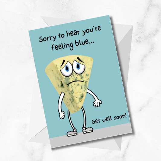 "Sorry to Hear You're Feeling Blue" Greetings Card