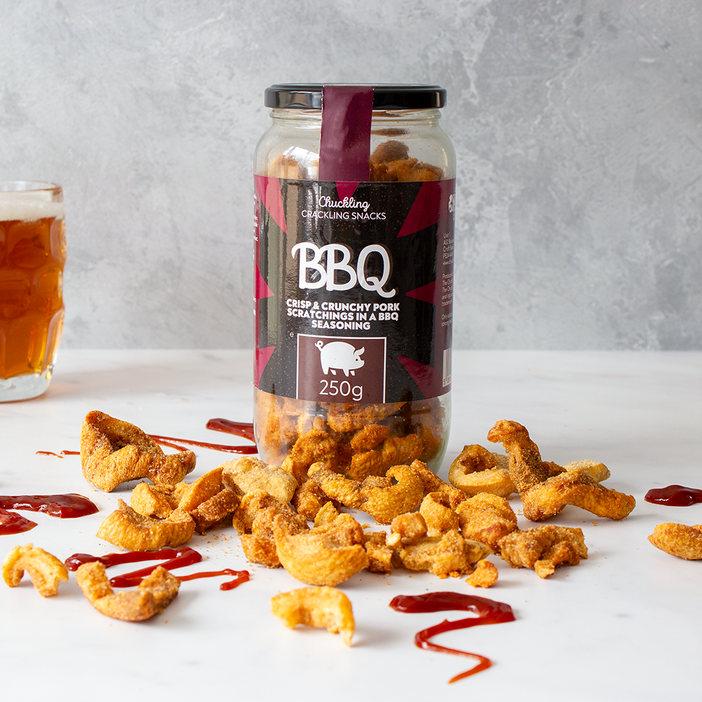 BBQ Pork Scratchings Jar