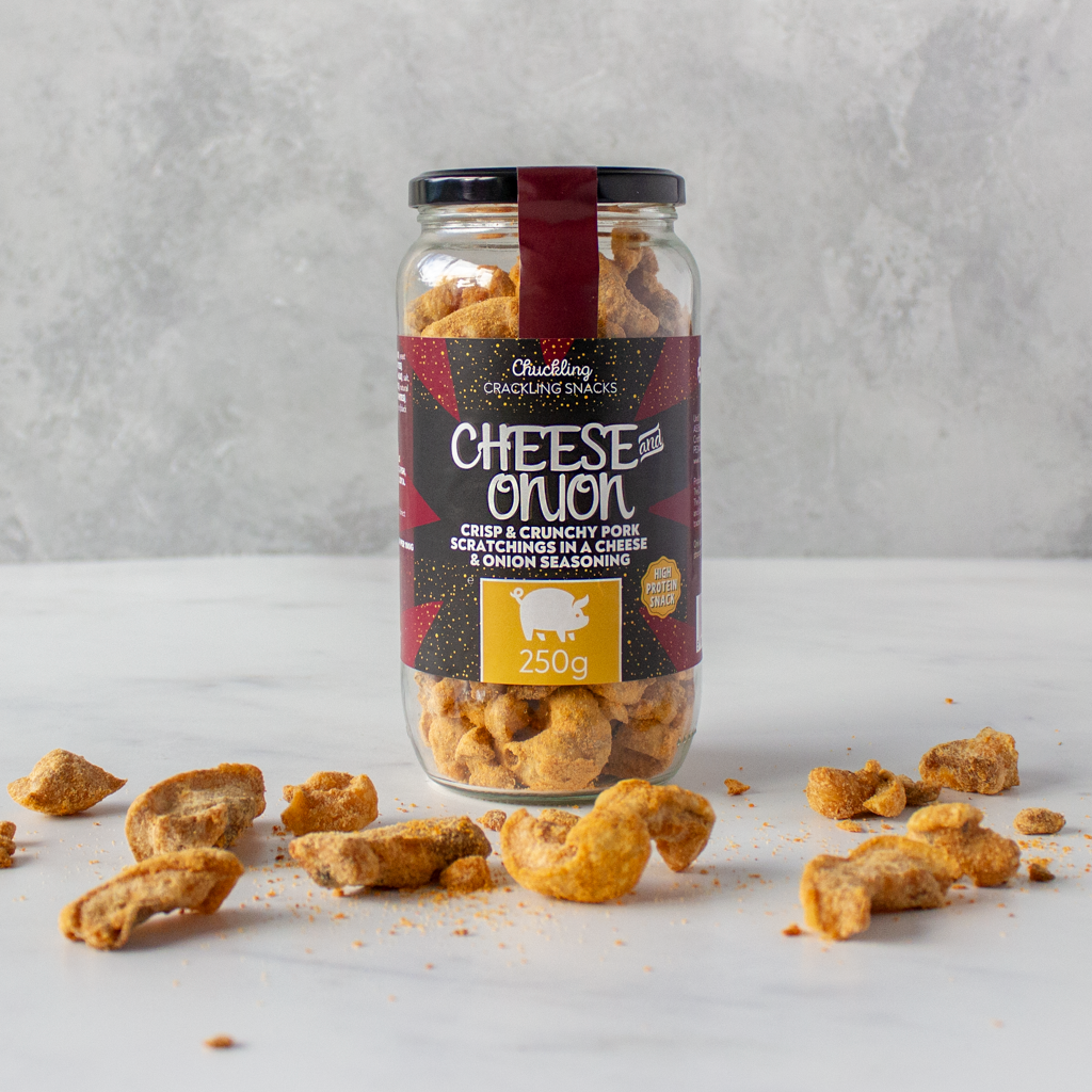 Cheese & Onion Pork Scratchings Jar