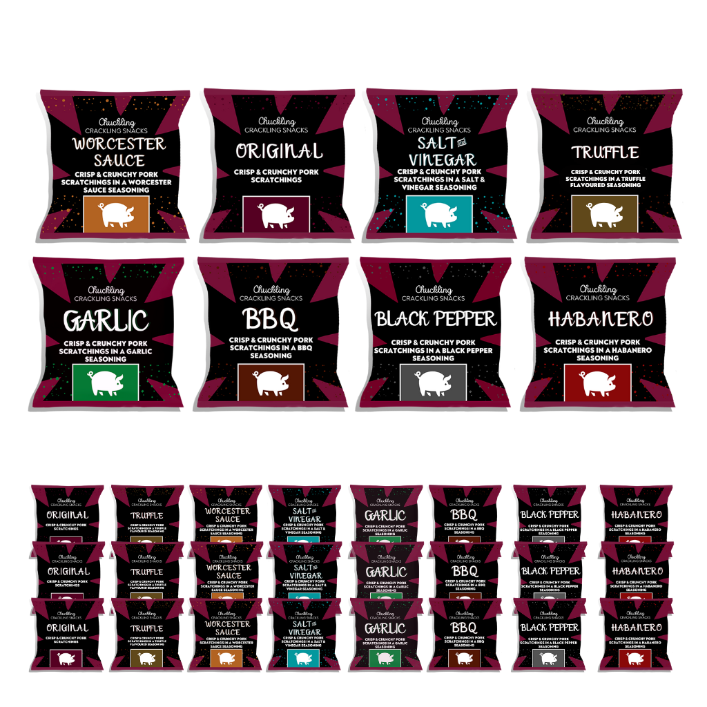 Full Mixed Pack of Pork Scratchings x 24