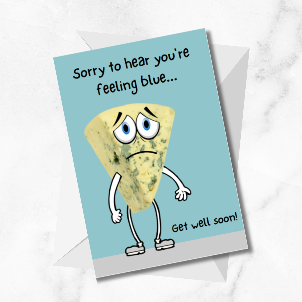 "Sorry to Hear You're Feeling Blue" Greetings Card
