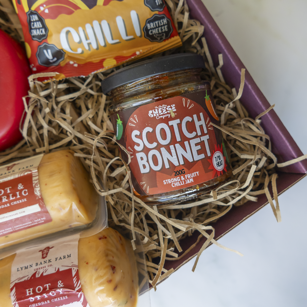 Scotch Bonnet Chilli Jam close up inside All About The Burn Hamper