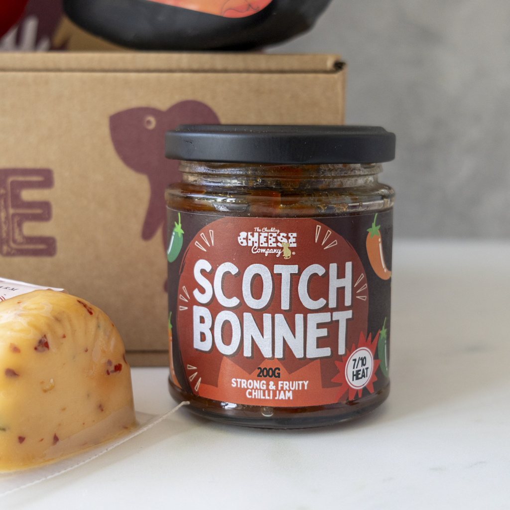 Scotch Bonnet Chilli Jam close up from All About The Burn Hamper