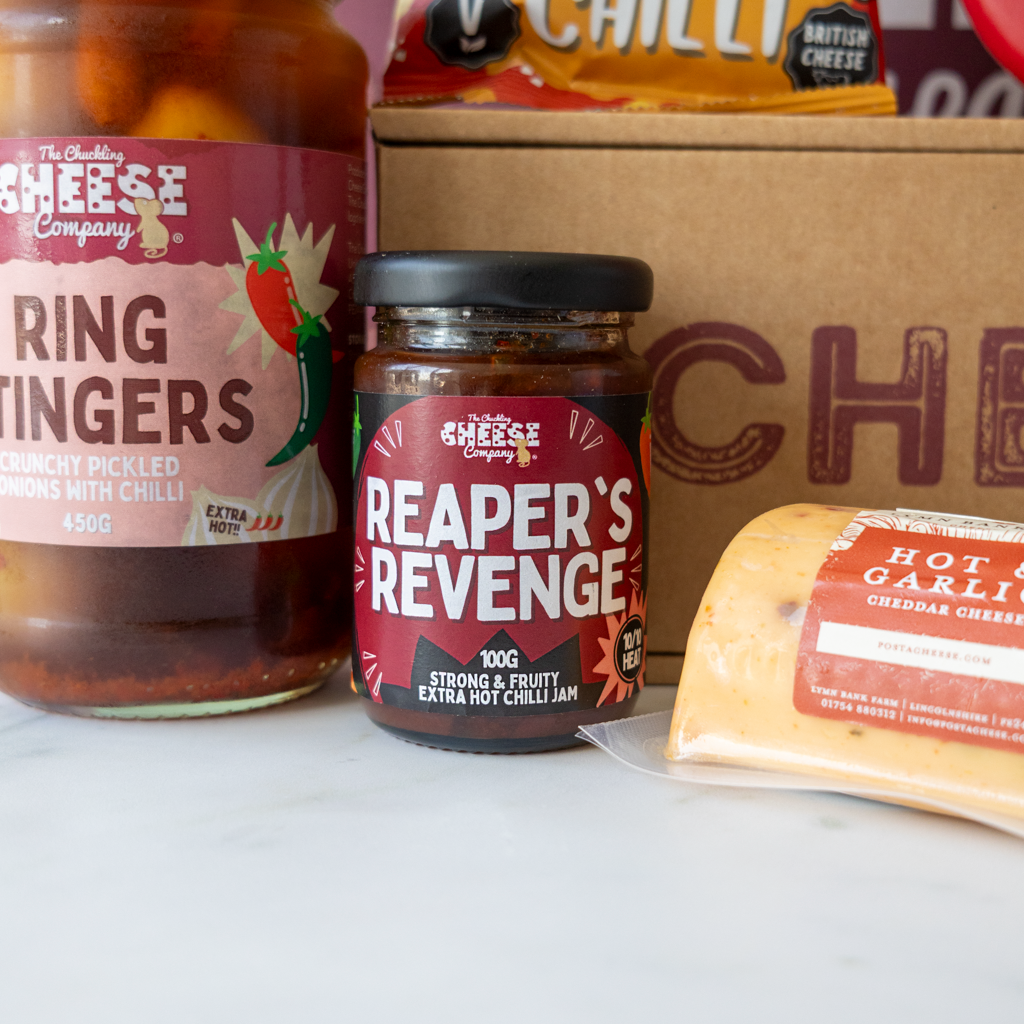 Reaper’s Revenge Chilli Jam with Ring Stingers and Hot & Garlic Cheddar