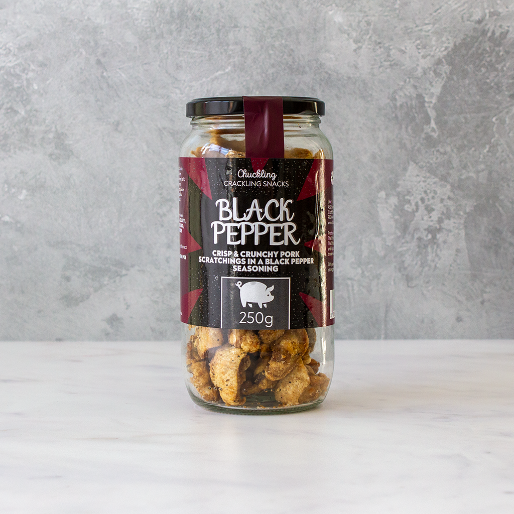 Black Pepper Pork Scratchings Jar