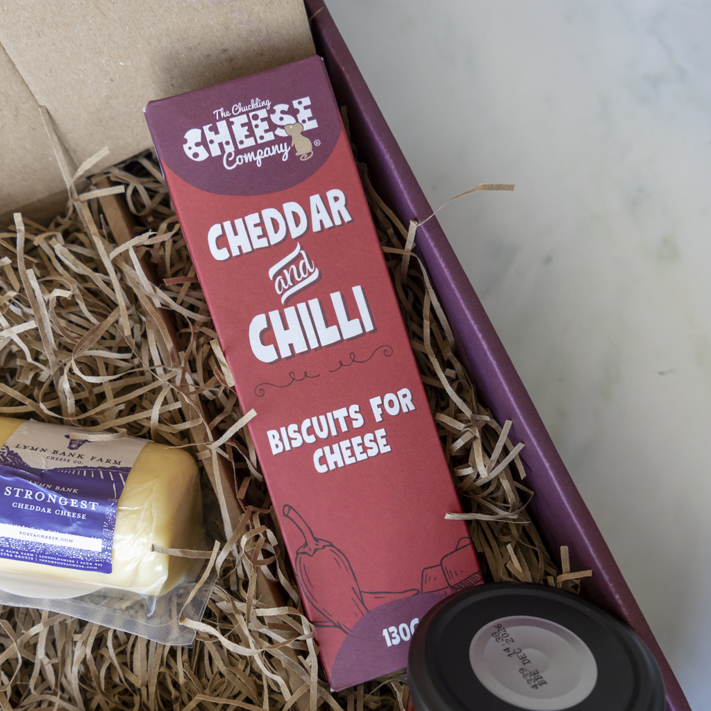 Chilli Cheese Biscuits close up in Farty Pants Cheese Gift Hamper