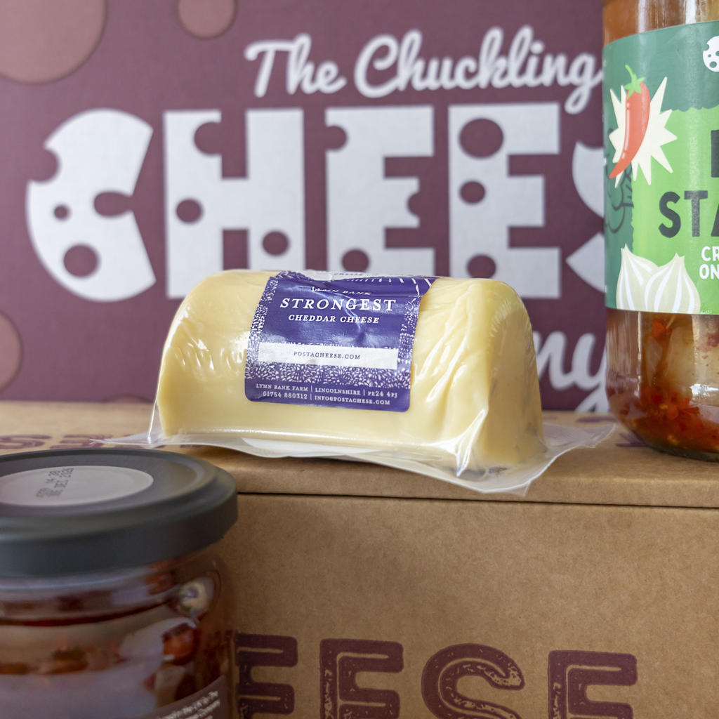 Strongest Cheddar Barrel with cheese slices from Farty Pants Gift Hamper