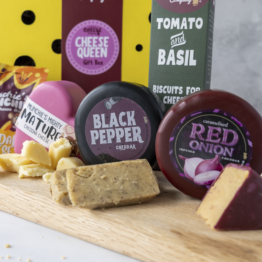 Cheese Queen Gift Box with Black Pepper, Red Onion and Mighty Mature cheddar