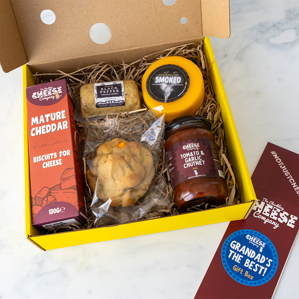 Grandad's the Best Gift Box packed with cheddar, chutney and savoury snacks