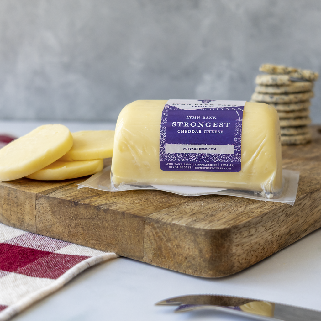 Strongest Cheddar Barrel served with crackers and mature cheddar slices