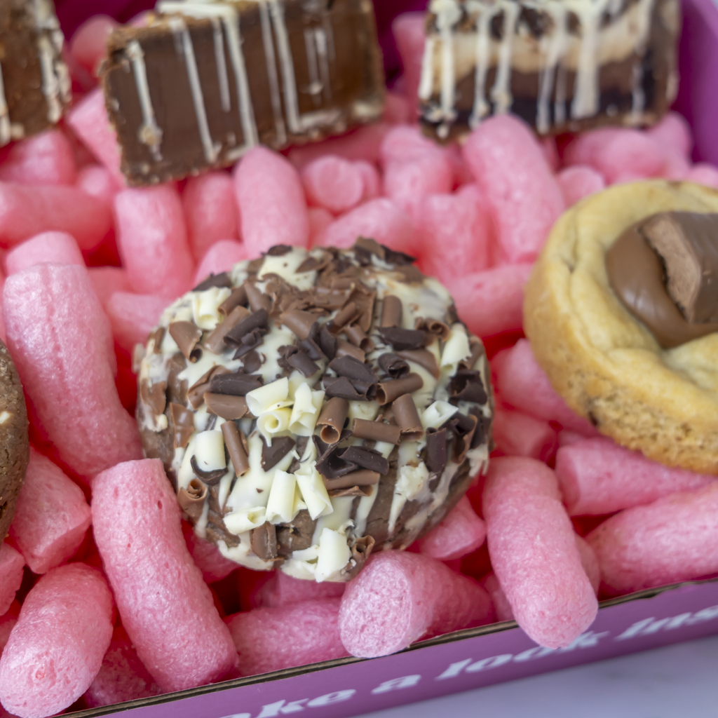 Assorted bakery-style chocolate treats, triple chocolate deluxe cookie from the DoughGirl Milk Chocolate Bundle
