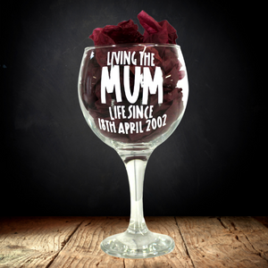 Personalised Gin Glass for Mum by The Chuckling Cheese Company