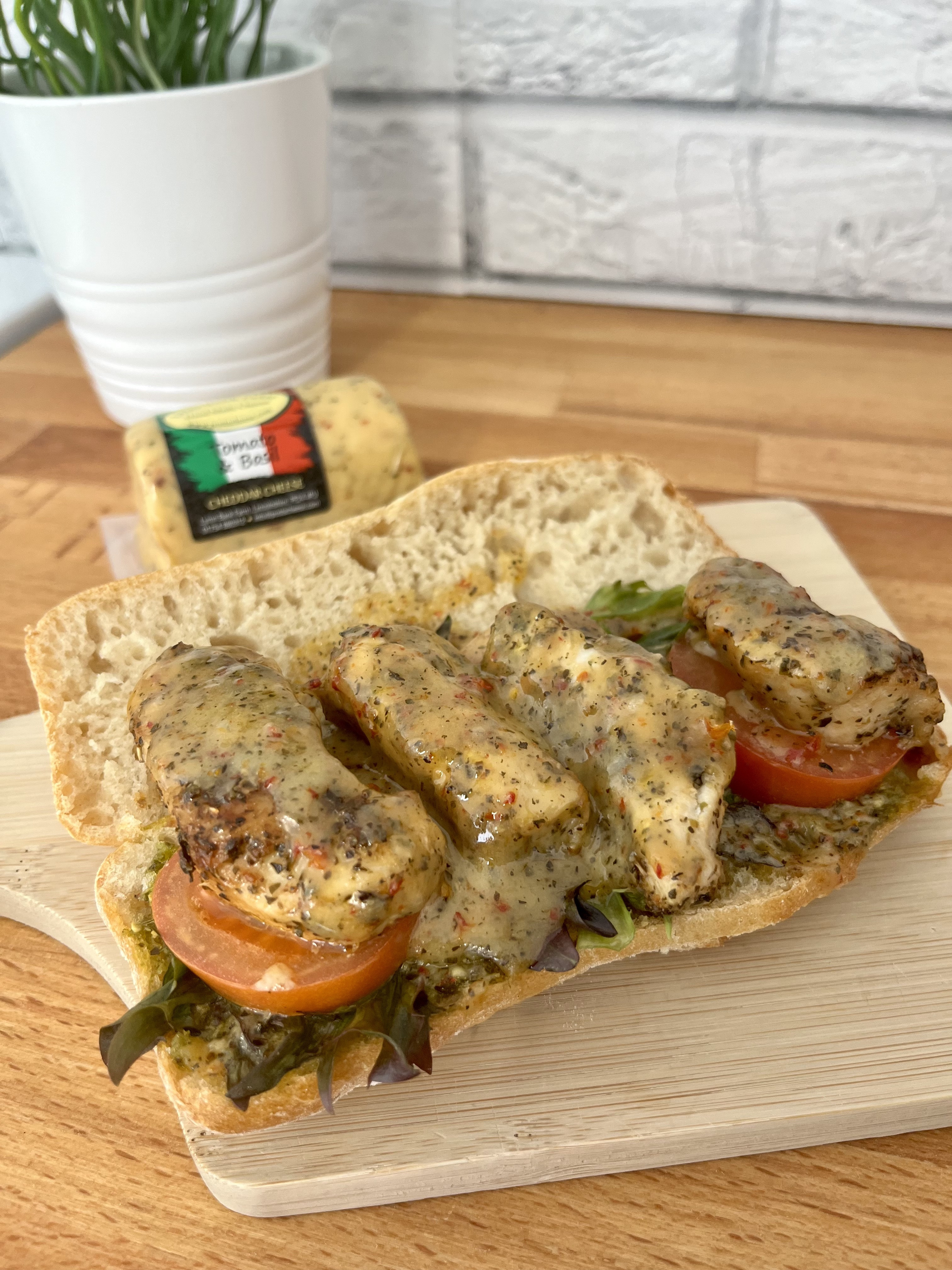 Cheesy Chicken & Pesto Ciabatta Recipe