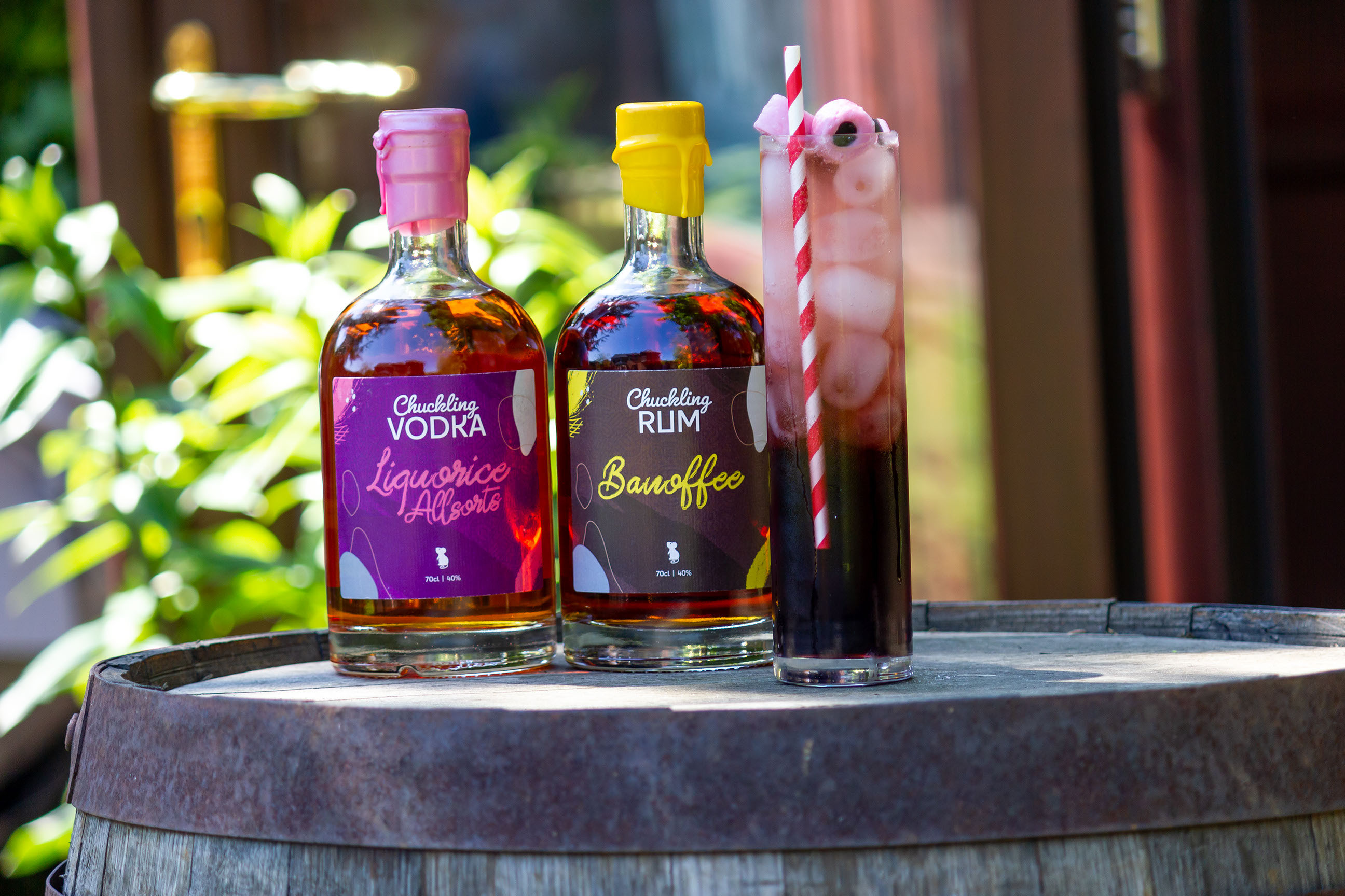 Liquorice Allsorts Vodka Cocktail with Bottles