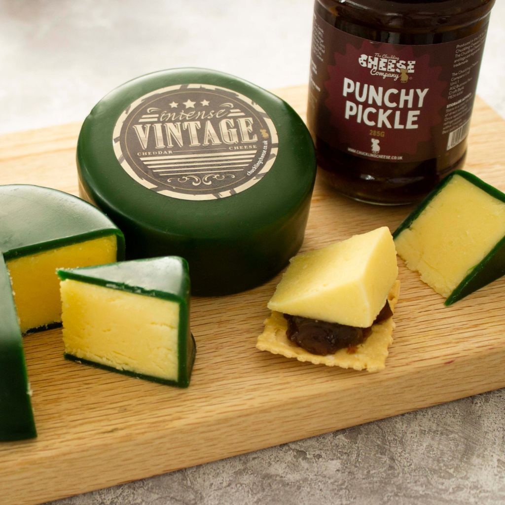 Vintage Cheese Truckle Cut Open Lifestyle Image