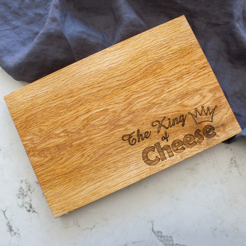 The King of Cheese! Engraved Oak Cheese Board