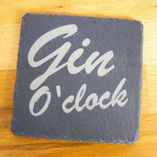 Gin O’clock Engraved Slate Coaster