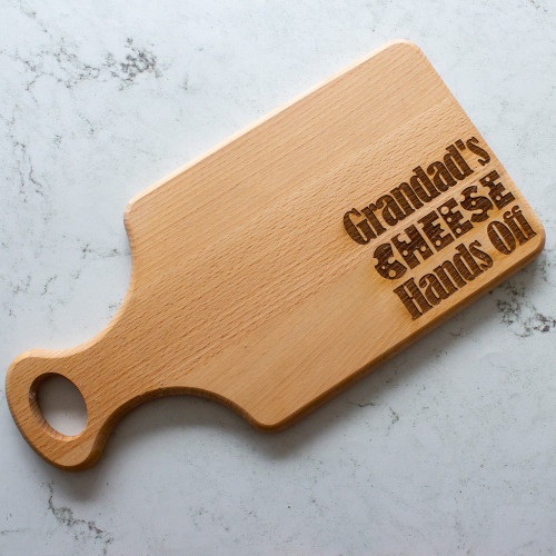 Grandad’s Cheese, Hands Off! Engraved Beech Cheese Board
