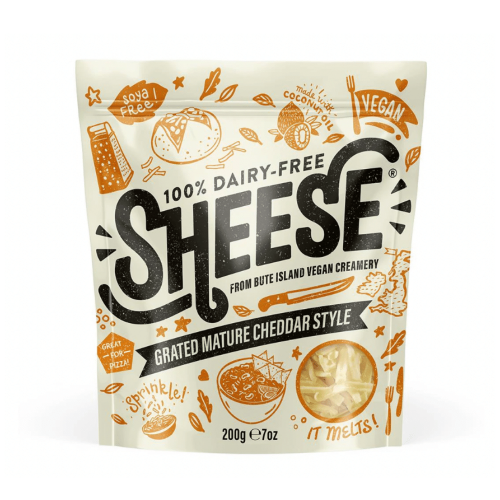 100% Dairy Free Grated Mature Cheddar Style Sheese 200g