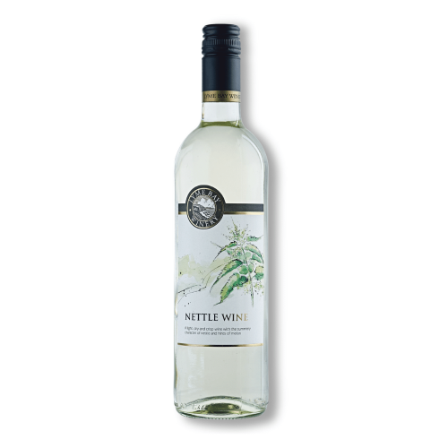A white background image of a 75cl bottle of Lyme Bay nettle wine.