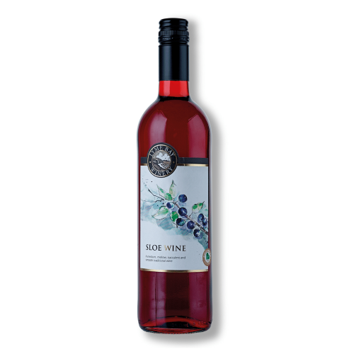 A white background image of a 75cl bottle of Lyme Bay Sloe Wine.