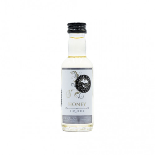 White background image of a single bottle of Lyme Bay Honey Liqueur 5cl