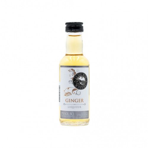White background image of a single bottle of Lyme Bay Ginger Liqueur 5cl
