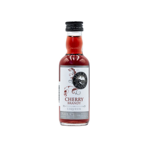 White background image of a single bottle of Lyme Bay Cherry Brandy 5cl