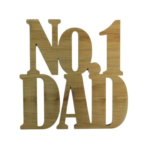 Wooden coaster engraved into the shape of No.1 Dad hand crafted by The Chuckling Cheese Company.