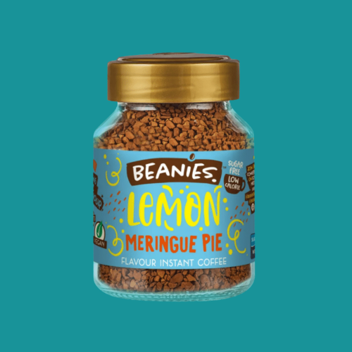 A product image of the Beanies Lemon Meringue Pie Flavoured Instant Coffee.