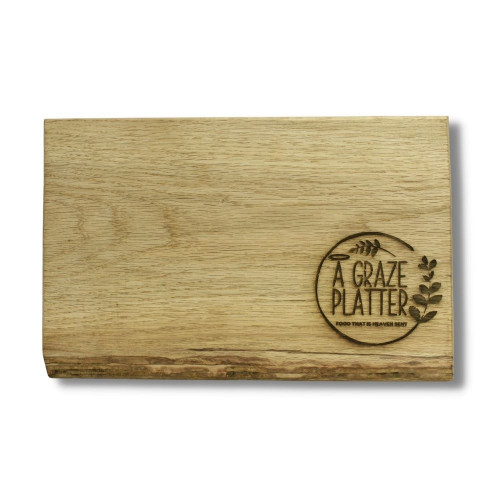 Oak Cheeseboard With Engraved Bespoke Branding by The Chuckling Cheese Company
