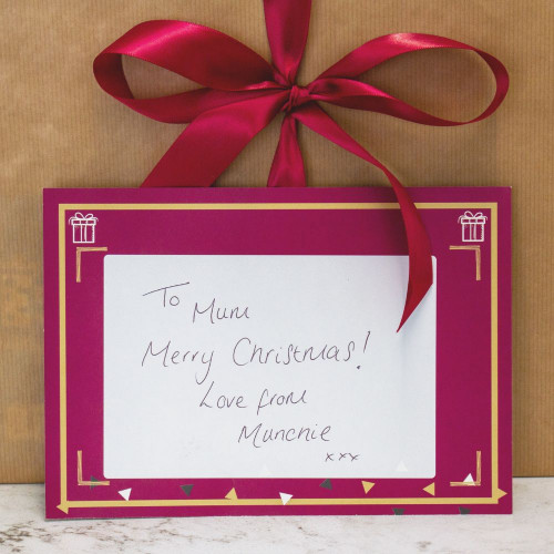 Example image of Handwritten Gift Message on a Chuckling Cheese Company gift card