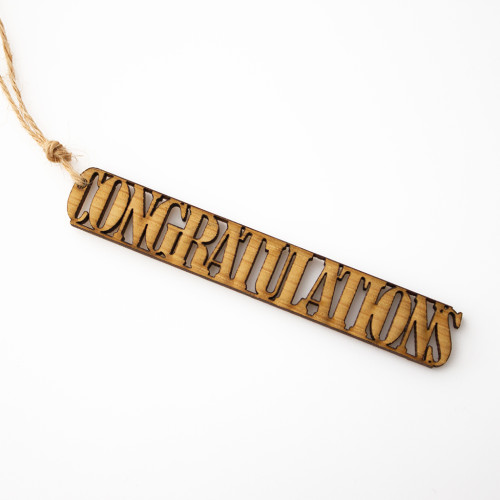 Congratulations Oak Gift Topper On White Background