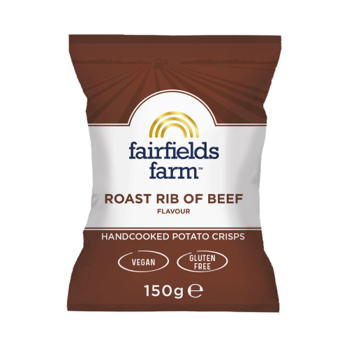 Roast Rib of Beef flavoured handcooked potato crisps by Fairfields Farm
