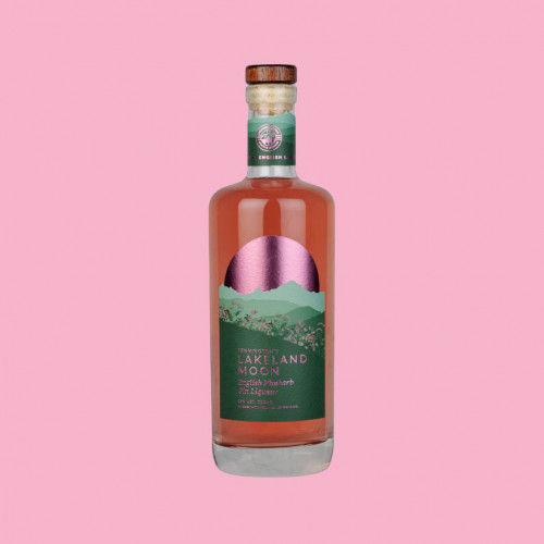 Product image of single 70cl bottle of the Lakeland Moon Rhubarb Gin Liqueur
