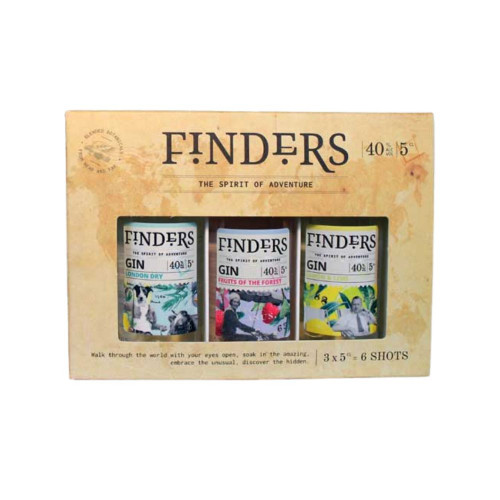 A white background image of the Finders Gin Triple Pack 