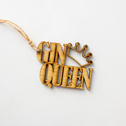 White background image of a single Gin Queen Gift Wrap Topper