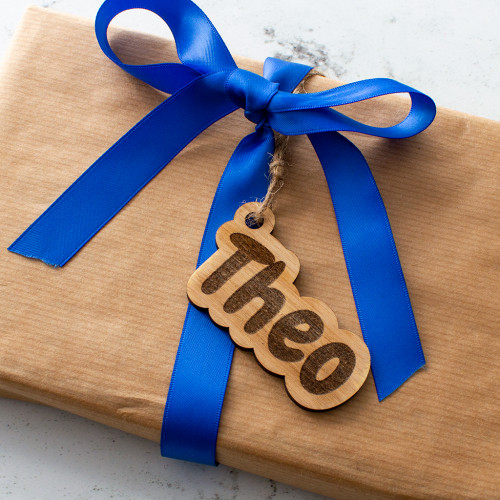 personalised gift tag made from wood | made to order in the UK