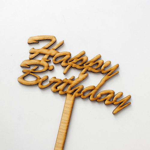 Happy Birthday Wooden Cake Topper, Available now at the Chuckling Cheese Company