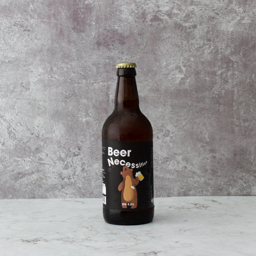 Grey background image product shot of the Beer Necessities Comedy Beer