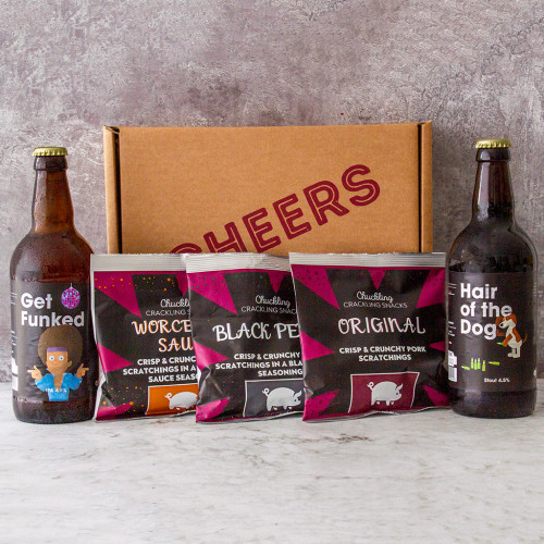 Build Your Own Pork Scratchings & Beer Gift Box, Available Now at The Chuckling Cheese Company