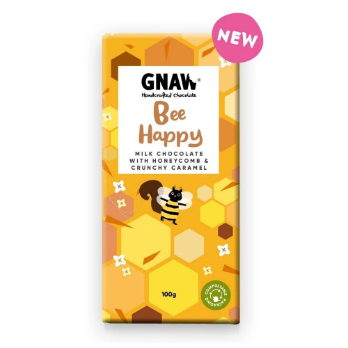Bee Happy Honeycomb & Crunch Caramel Chocolate bar