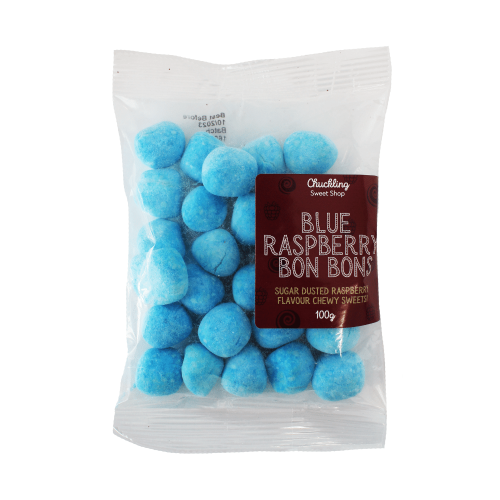 100g bag of Blue Raspberry Bon Bons by Chuckling Sweet Shop