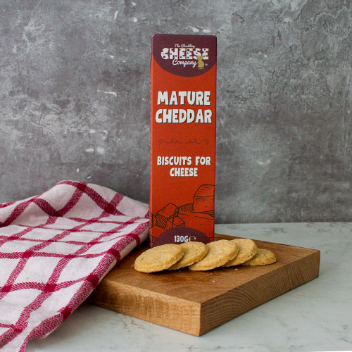 An image of the Mature Cheddar Cheese Biscuits availble to purchase from The Chuckling Cheese Company