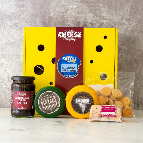 Lifestyle Image of Blue Classic Cheeseboard Selection Gift Box 