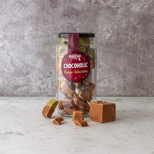 Grey background image of Chocoholic Fudge Jar by The Chuckling Cheese Company