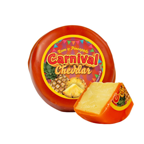 Rum & Pineapple Carnival Cheese Truckle -  Cut Open (190g)
