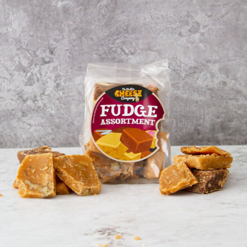 Lifestyle image of an assorted fudge bag by The Chuckling Cheese Company