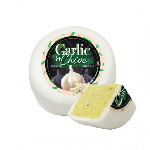 Garlic and Chive Cheese Truckle - Cut Open (200g)