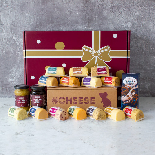 An image of the Lymn Bank Full Monty Hamper availble to purchase from the chuckling cheese company